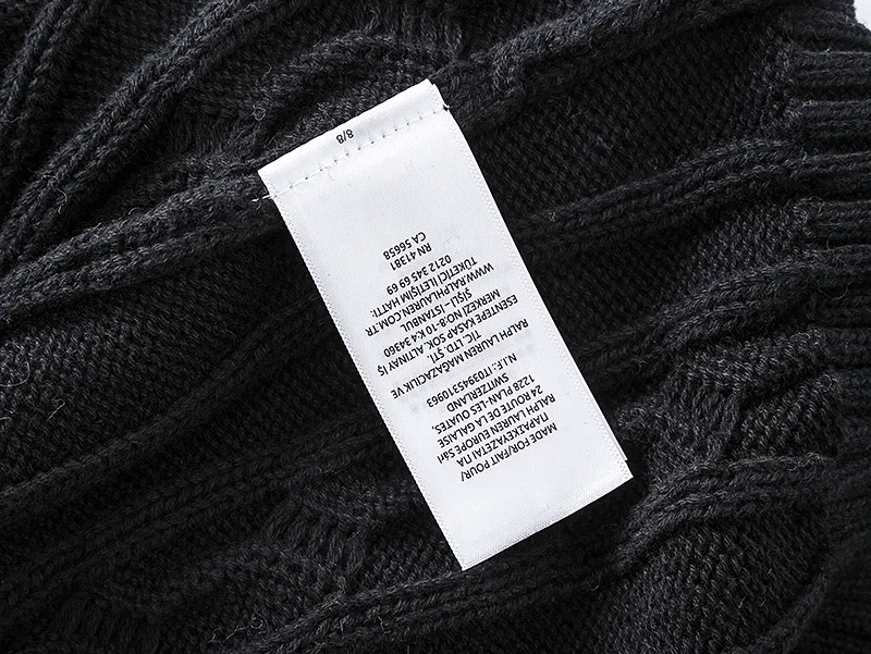 Style No. 2503 P220 Polo Ralph Lauren solid color comfortable thick cable twist knitted sweater Color: cream black navy gray Size: S (recommended within 120) m (recommended within 140) L (recommended within 160) xL (recommended within 180)